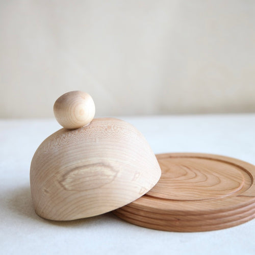 Wooden Butter Cloche & Dish