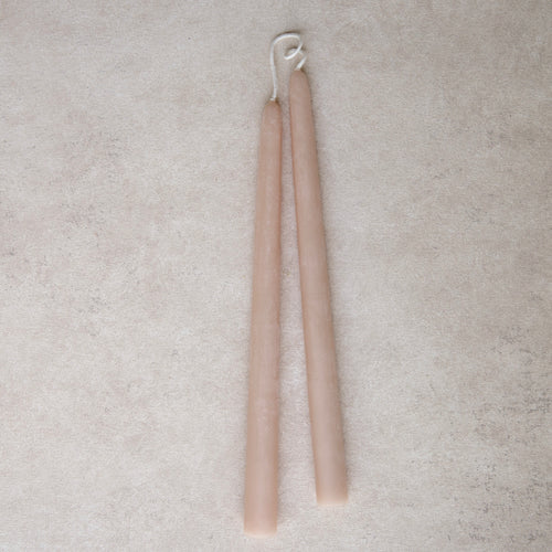 12 in beeswax hand dipped taper candles_Rosewater