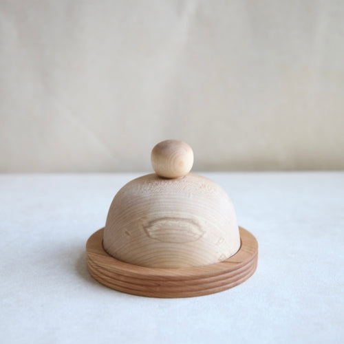 Wooden Butter Cloche & Dish
