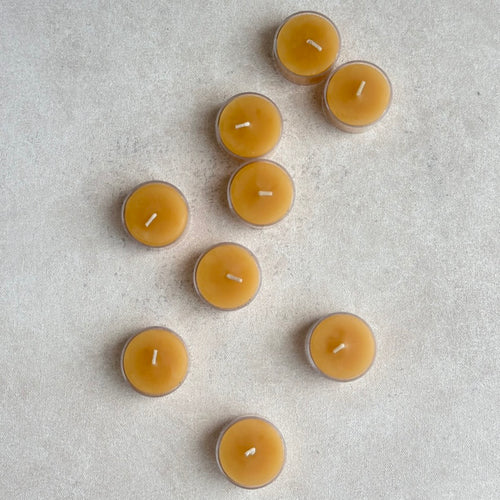 Beeswax Tea Light Candles, Natural