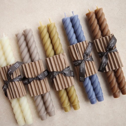10" Beeswax Rope Taper Candles