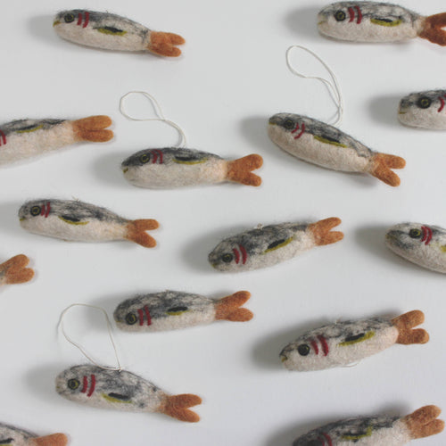 Felt Sardine Ornaments