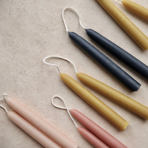 6" Handmade Dipped Beeswax Taper Candles