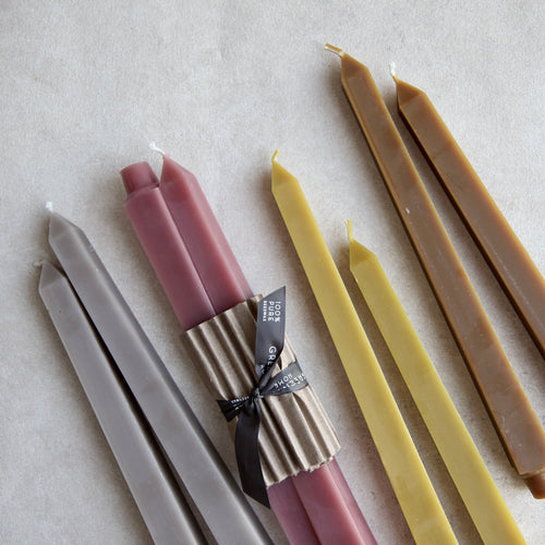 12" Beeswax Square Tapers