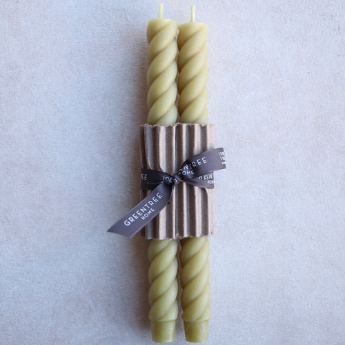 10" Beeswax Rope Taper Candles