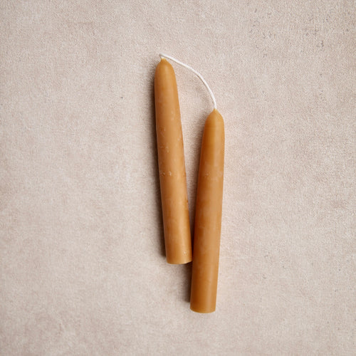 6" Beeswax Dipped Taper Candles