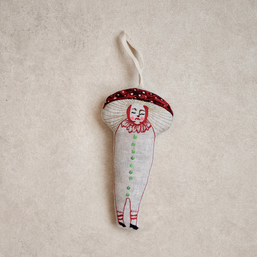 Baby Mushrooom Hand Embroidered Ornament_Skippy Cotton