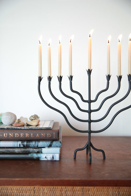 Black Menorah By The Floral Society
