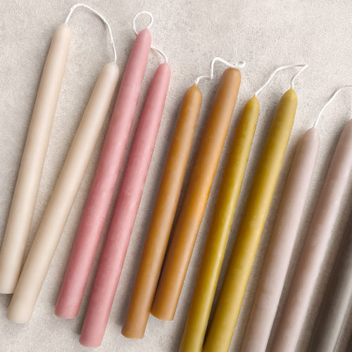 9" Beeswax Dipped Taper Candles