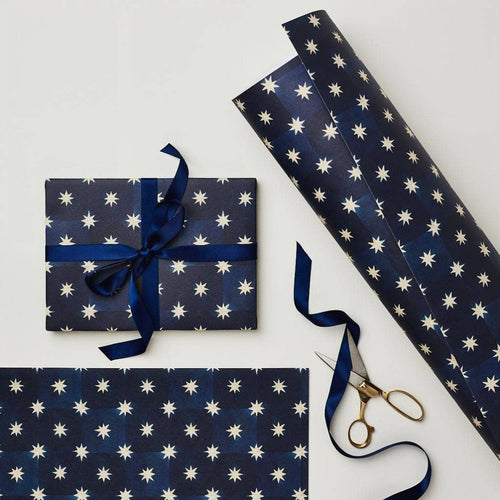 Blue Star Wrapping Paper Sheets