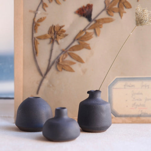 No 2. Mini Bud Vases, Smoke (Set of 5)