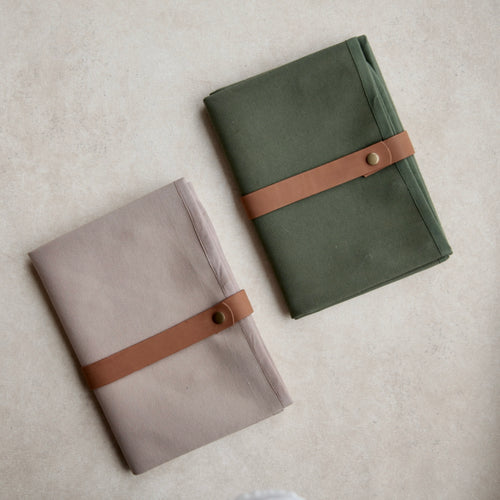 Canvas Potting Mat Fern and Greige