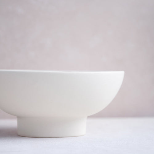 Ceramic Compote Vase Florist_White and Sand