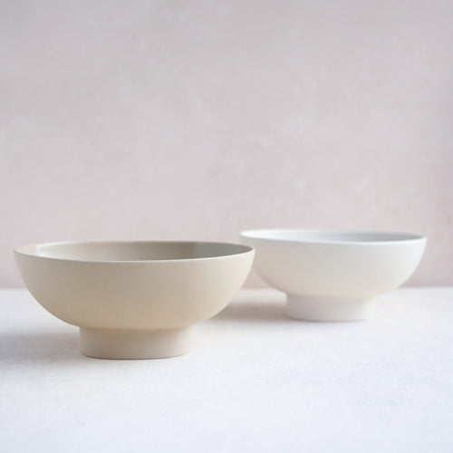 Ceramic Compote Vase Florist_White and Sand