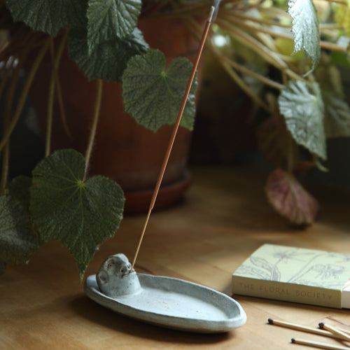Ceramic Face Incense Holder Handmade 