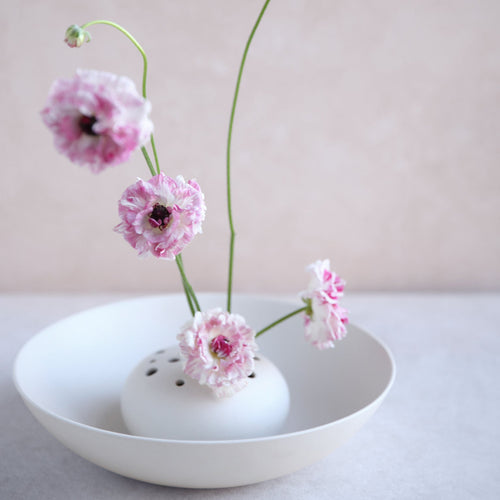 Ceramic Flower Frog Bowl Vase Spring