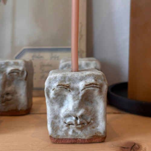 Ceramic Long Stem Candleholder Face