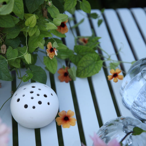 Ceramic Round Flower Frog Vase_The Floral Society