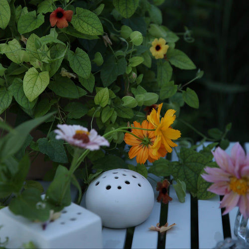Ceramic Round Flower Frog Vase_The Floral Society_Ikebana 2