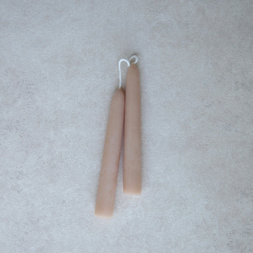 Dipped Beeswax Taper Candles Rosewater_Blush
