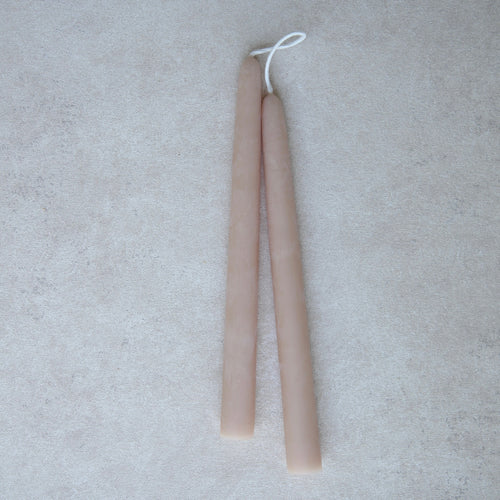 Dipped Beeswax Taper Candles Rosewater_Blush 9inch