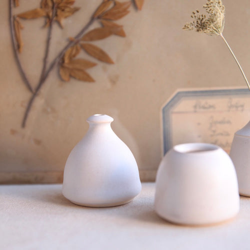 No 1. Mini Bud Vases, White (Set of 5)