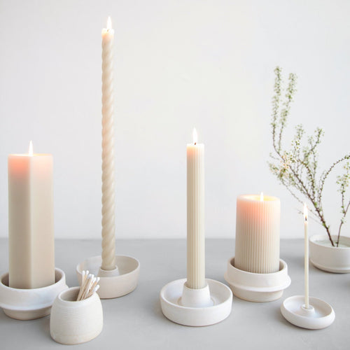 Fancy Dipped Taper Candles Parchment