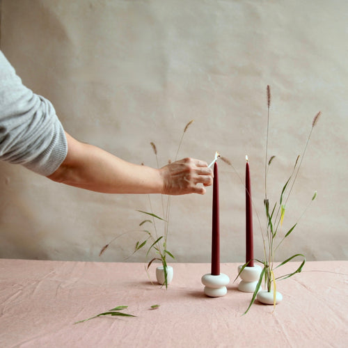 Garnet Red Dipped Taper Candles_3