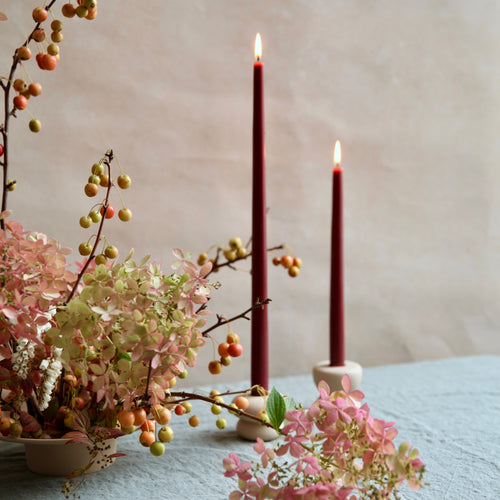 Garnet Red _Dipped_Taper_Candles