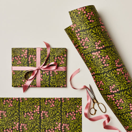 Green Floral Wrapping Paper