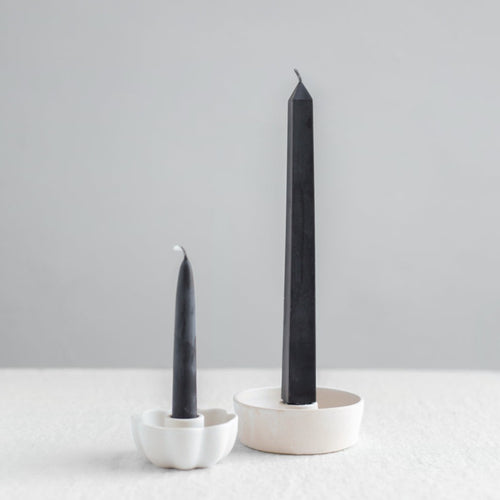 Greentree beeswax taper candles black.