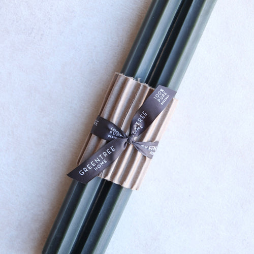 Greentree_Beeswax_Fluted_Taper_Candles_12_in Antique Green