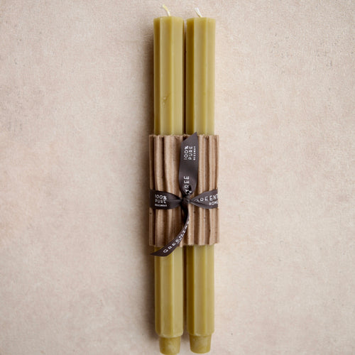 Greentree_Beeswax_Fluted_Taper_Candles_12_in Citrine