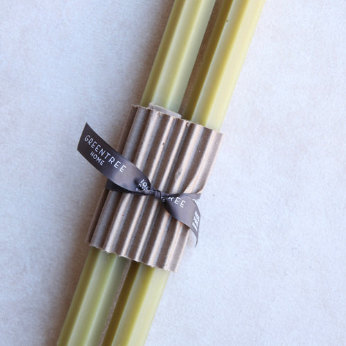 Greentree Beeswax Fluted Taper Candles 12 in