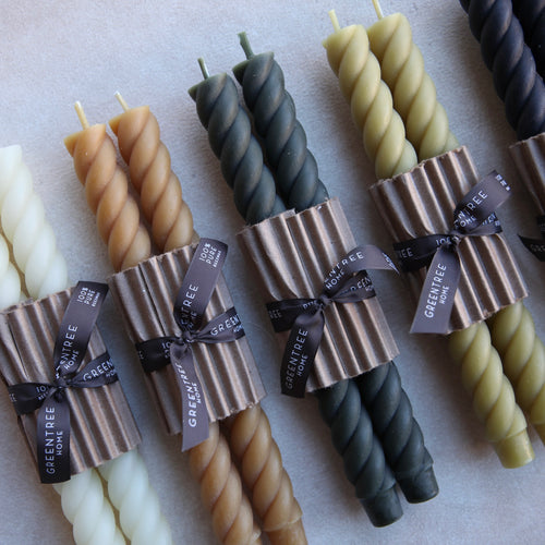 Greentree Beeswax Rope Candles 10in