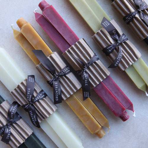 Greentree Beeswax Square taper Candles 12 in