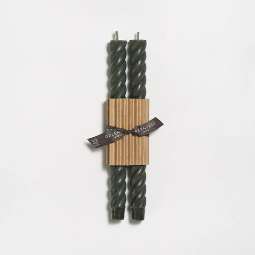 Greentree  Beeswax Twisted Candles_Antique Green