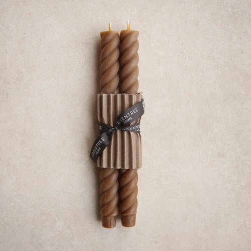 Greentree  Beeswax Twisted Candles_Burnt Amber