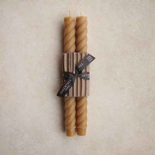 Greentree  Beeswax Twisted Candles_Natural