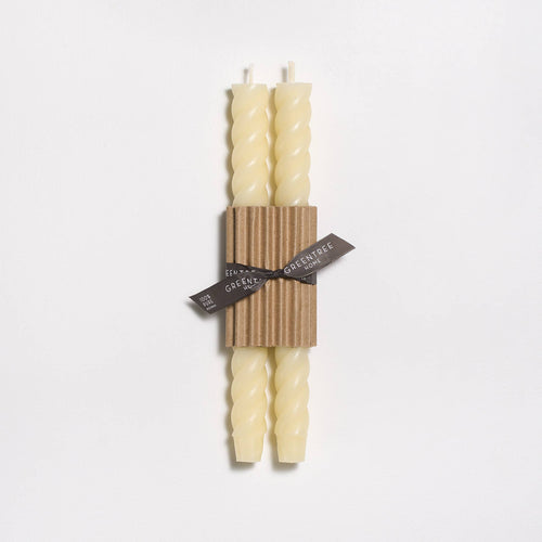 Greentree  Beeswax Twisted Candles_White