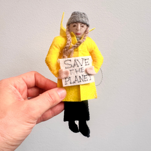Greta Thurnberg Felt Ornament