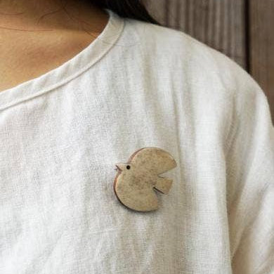 Hand-Carved Brooch Bird_Nepal