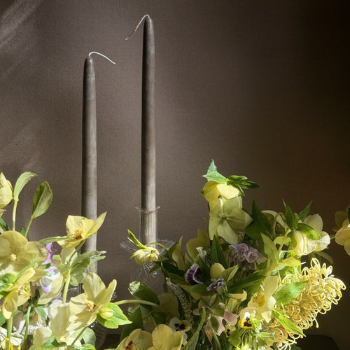 Handmade_100_Beeswax_9" Dipped_Taper_Candles_The_Floral_Society Thyme green 