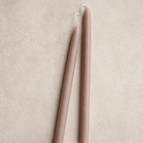 Handmade_100_Beeswax_Dipped_Taper_Candles_The_Floral_Society Mushroom Greige