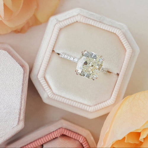 Handmade Velvet Ringbox  Parchment and Blossom Color