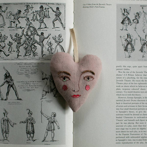 Handsom Heart Hand Embroidered Ornament_Skippy Cotton