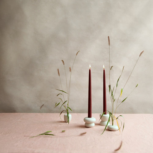 Petite Taper Holders_White Ceramic