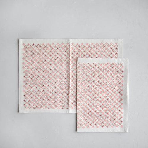 No. 3 Hand Block-Printed Placemats - Set of 2