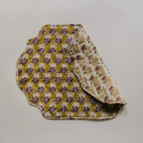 Quilted Reversible Hand Block Printed Placemat