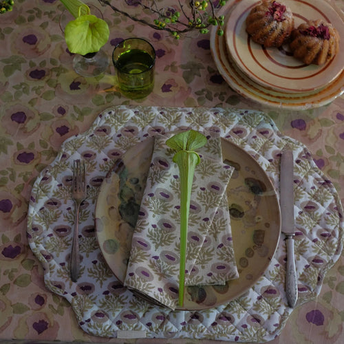 Quilted Reversible Hand Block Printed Placemat